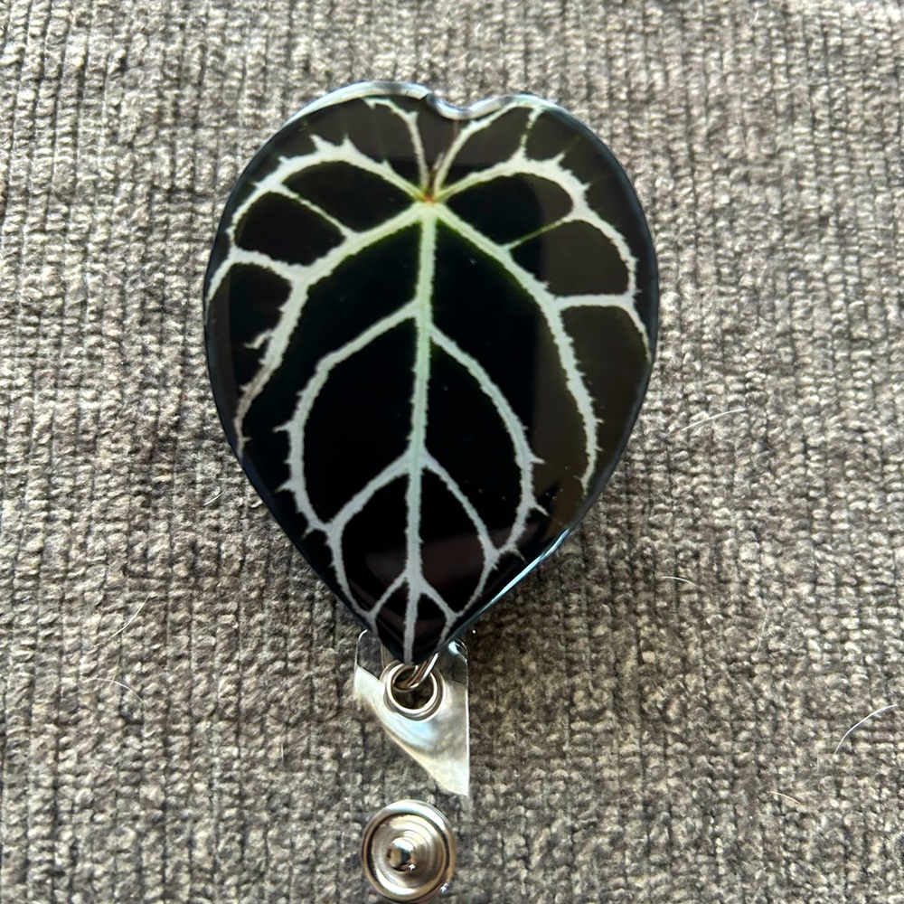 Houseplant Retractable Name Badge Reel ID Name Tag Holder